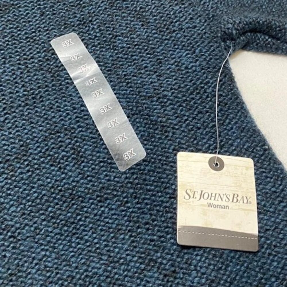 St. John's Bay Sweater Women's 3X Blue Marble Cable Knit Long Sleeve Shirt NWT - Picture 7 of 8